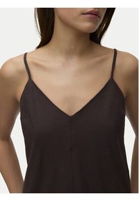 Vero Moda Sukienka letnia Selma 10345674 Brązowy ciemny Regular Fit. Kolor: brązowy. Materiał: bawełna. Sezon: lato #4