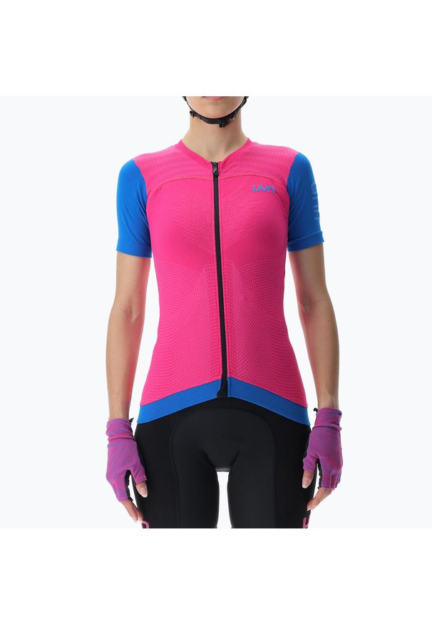 Koszulka rowerowa damska UYN Garda P432. Kolor: niebieski, wielokolorowy, różowy. Sport: kolarstwo