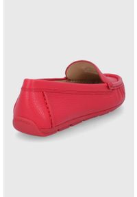 Coach mokasyny skórzane Marley Leather damskie kolor czerwony na płaskim obcasie. Nosek buta: okrągły. Kolor: czerwony. Materiał: skóra. Wzór: gładki. Obcas: na obcasie. Wysokość obcasa: niski #5