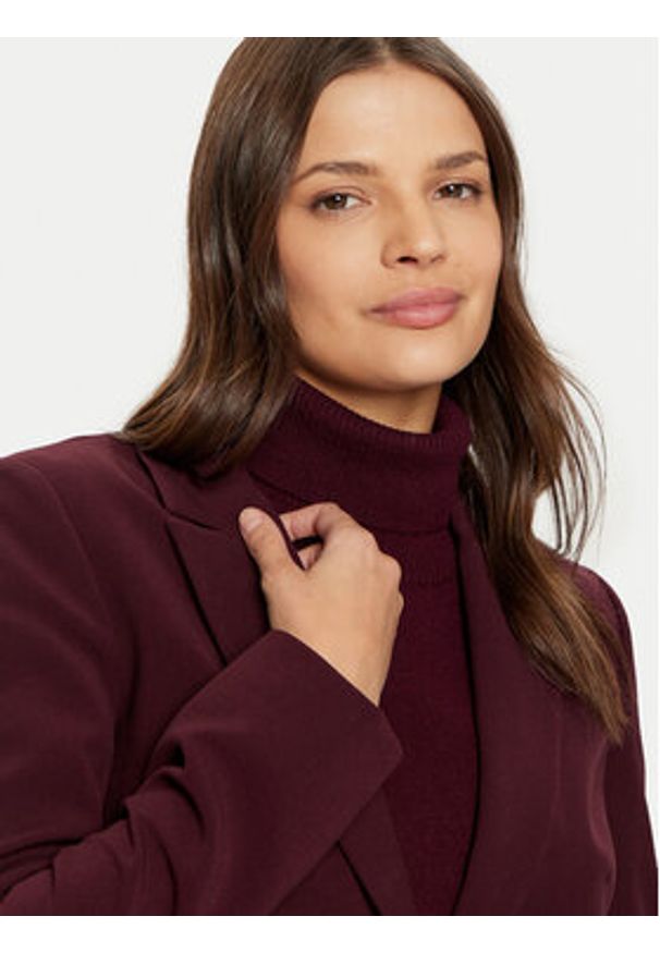 Tatuum Marynarka Lamiza T2422.022B Bordowy Regular Fit. Kolor: czerwony. Materiał: wiskoza, syntetyk