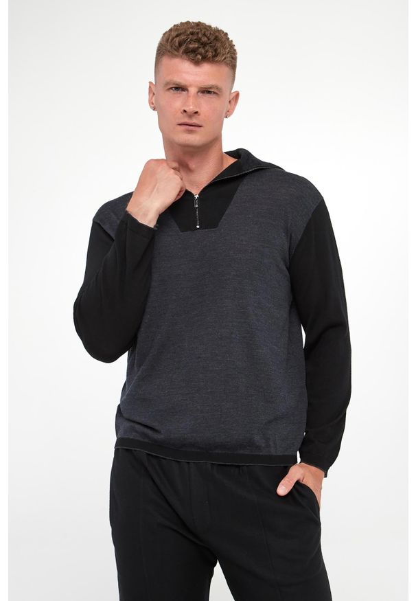 Emporio Armani - Golf męski wełniany EMPORIO ARMANI. Typ kołnierza: golf. Materiał: wełna