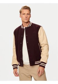 SCHOTT N.Y.C. Kurtka bomber LC8705 Bordowy Regular Fit. Kolor: czerwony. Materiał: wełna