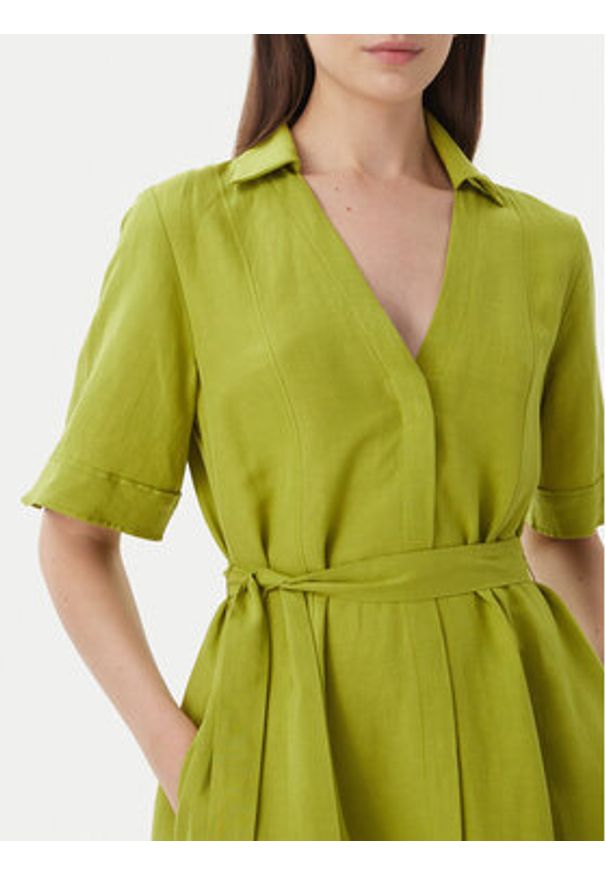 Marella Sukienka koszulowa Detto 2615221082 Zielony Regular Fit. Kolor: zielony. Materiał: wiskoza. Typ sukienki: koszulowe