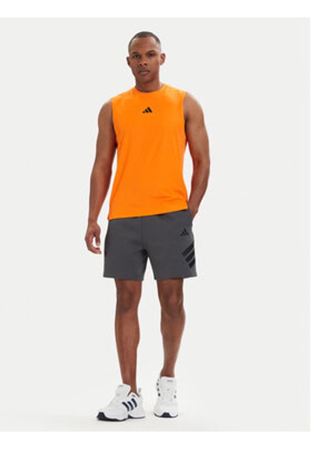 Adidas - adidas Koszulka techniczna D4T PrimeLift 3 Stripes KD0374 Pomarańczowy Slim Fit. Kolor: pomarańczowy. Materiał: syntetyk