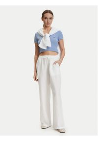 Tommy Jeans Spodnie materiałowe DW0DW22285 Biały Loose Fit. Kolor: biały. Materiał: len #4