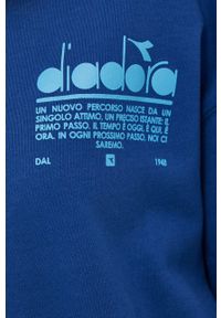 Diadora bluza bawełniana kolor granatowy z nadrukiem. Kolor: niebieski. Materiał: bawełna. Wzór: nadruk #5