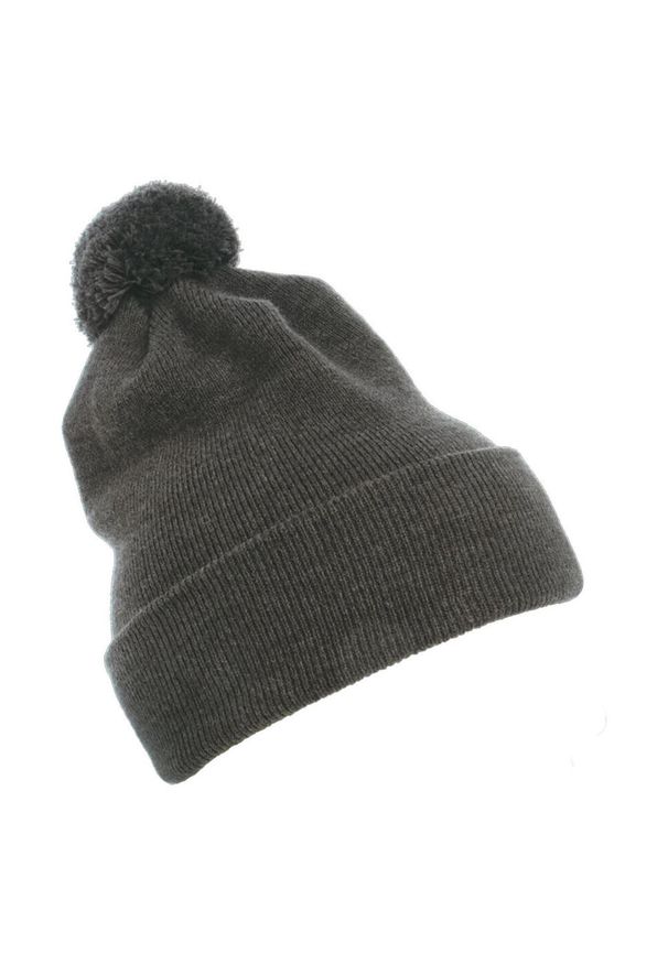 FLEXFIT - Czapka Pompon Dzianinowa Z Mankietami Classics. Kolor: szary. Materiał: dzianina