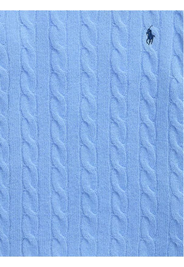 Polo Ralph Lauren Sweter 211971865004 Niebieski Slim Fit. Typ kołnierza: polo. Kolor: niebieski. Materiał: wełna