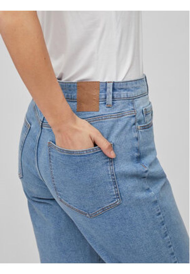 Vila Jeansy Naomi 14080230 Niebieski Mom Fit. Kolor: niebieski