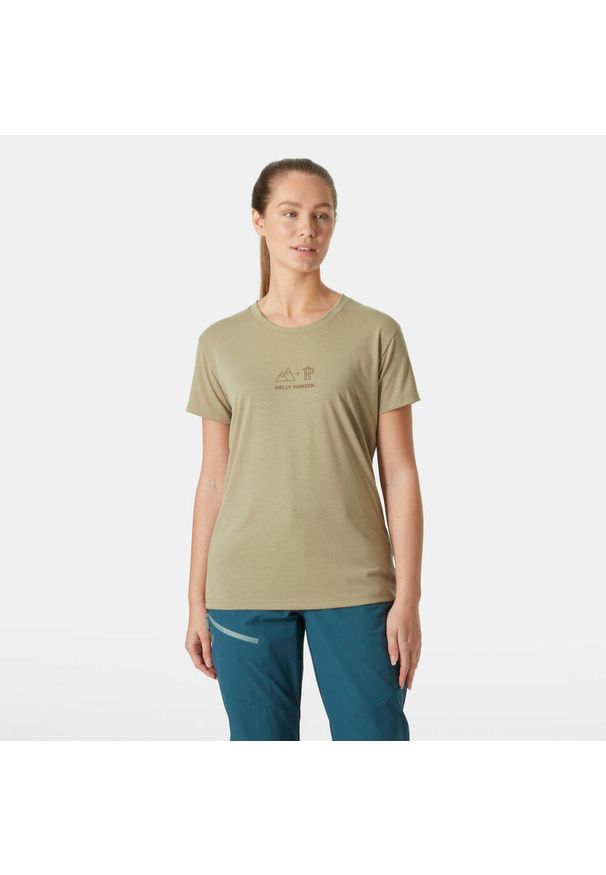 Koszulka damska Helly Hansen Skog Graphic. Kolor: brązowy. Sport: turystyka piesza