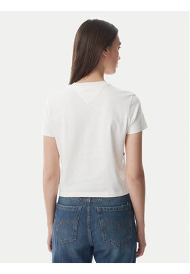 Tommy Jeans T-Shirt Flag DW0DW22818 Biały Regular Fit. Kolor: biały. Materiał: bawełna