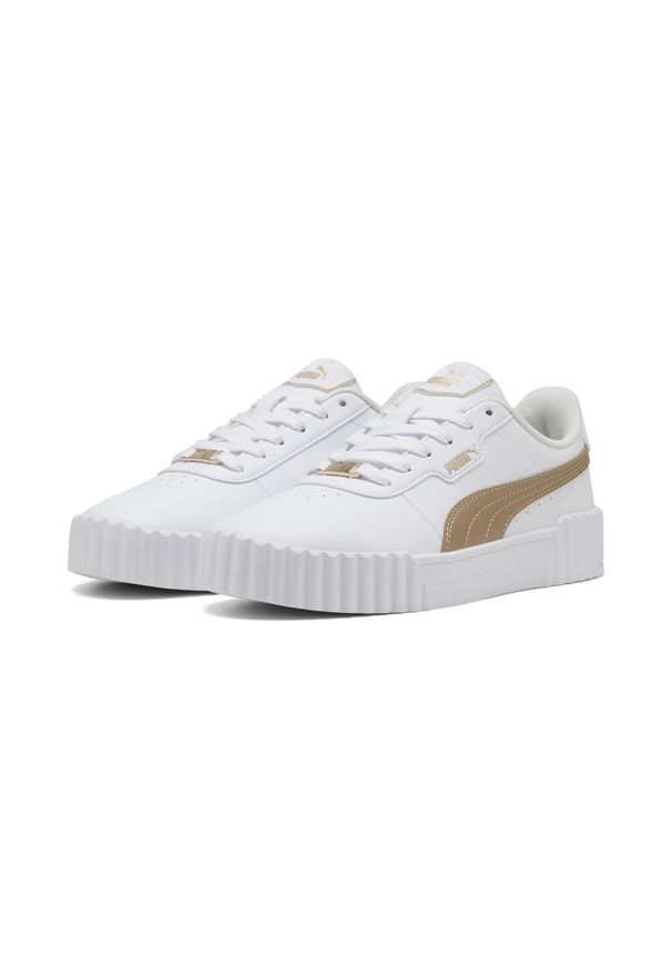 Puma - Damskie sneakersy Carina 3.0 Day Night PUMA White Gold. Okazja: na co dzień. Kolor: biały, wielokolorowy, żółty. Sport: tenis