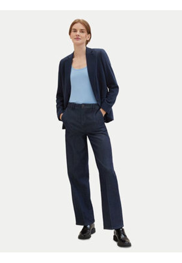 Tom Tailor Top 1040552 Błękitny Regular Fit. Kolor: niebieski. Materiał: bawełna