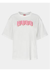 Hugo T-Shirt Dazalena 50508717 Écru Relaxed Fit. Materiał: bawełna