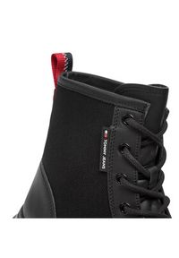 Tommy Jeans Trapery Tjw Chunky Lace Up Boot Mix Mat EN0EN02554 Czarny. Kolor: czarny. Materiał: skóra