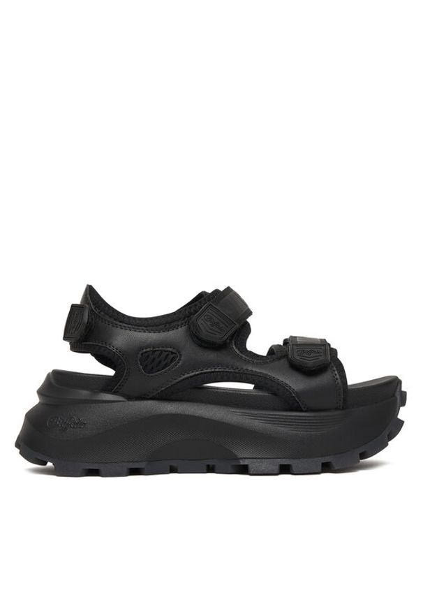 Buffalo Sandały Manhatten SND 1602367 Czarny. Kolor: czarny. Materiał: materiał