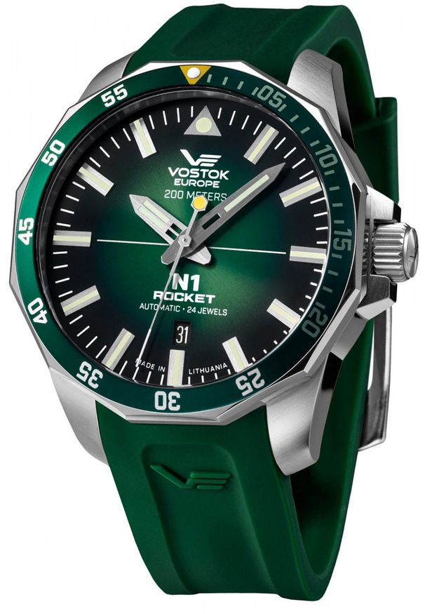 Zegarek męski Vostok Europe NH35A-225A710S zielony. Kolor: zielony