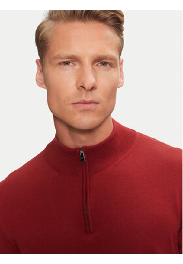 BOSS - Boss Sweter Ebenji 50528300 Czerwony Regular Fit. Kolor: czerwony. Materiał: wełna