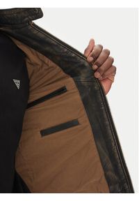Serge Pariente Kurtka skórzana Retro Beżowy Slim Fit. Kolor: beżowy. Materiał: skóra. Styl: retro #3