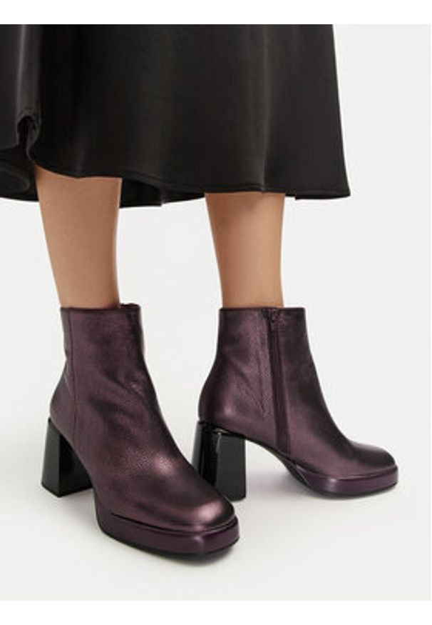 Hispanitas Botki Bolmet-I24 HI243674 Bordowy. Kolor: czerwony. Materiał: skóra