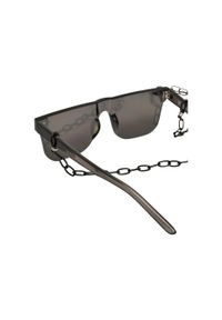 Urban Classics - Prostokątne Okulary Przeciwsłoneczne Unisex Adult 105 Z Łańcuszkiem. Kształt: prostokątne. Kolor: czarny