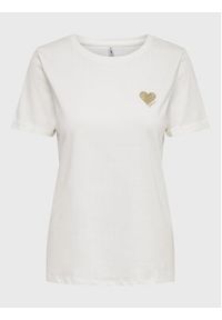 only - ONLY T-Shirt Kita 15244714 Biały Regular Fit. Kolor: biały. Materiał: bawełna