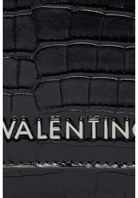 Valentino by Mario Valentino - VALENTINO Czarna torebka Miramar Flap Bag. Kolor: czarny. Wzór: paski #4