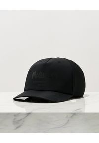 Alexander McQueen - ALEXANDER MCQUEEN - Czarna czapka z daszkiem. Kolor: czarny. Materiał: materiał. Wzór: nadruk