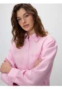 Reserved - Koszula z wiskozą - pastelowy róż. Kolor: różowy. Materiał: wiskoza