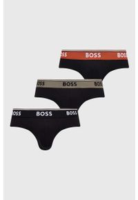 BOSS slipy 3-pack męskie kolor czarny. Kolor: czarny