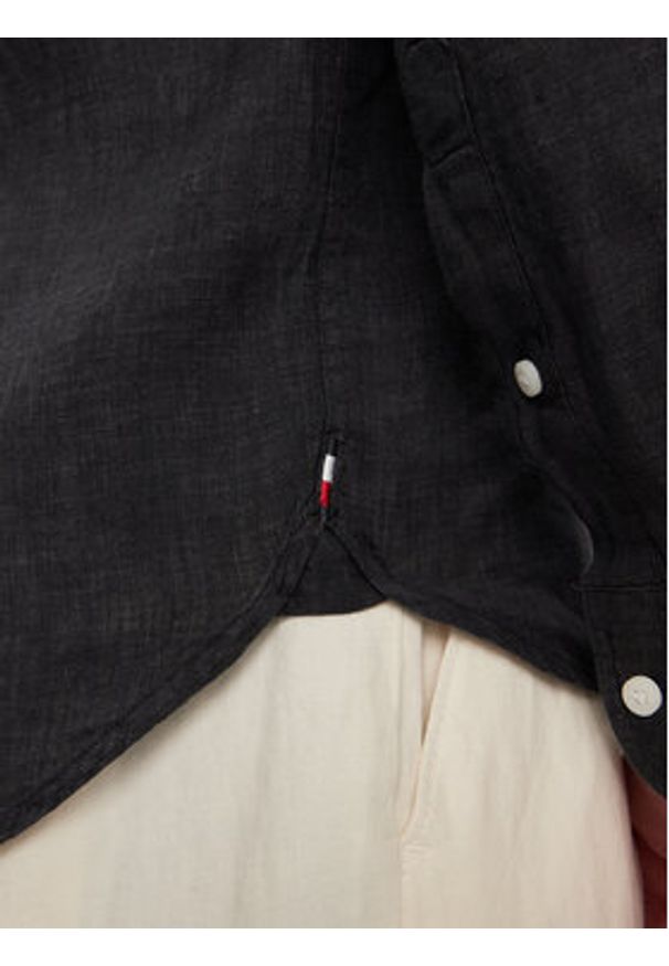 TOMMY HILFIGER - Tommy Hilfiger Koszula MW0MW34602 Czarny Regular Fit. Kolor: czarny. Materiał: len