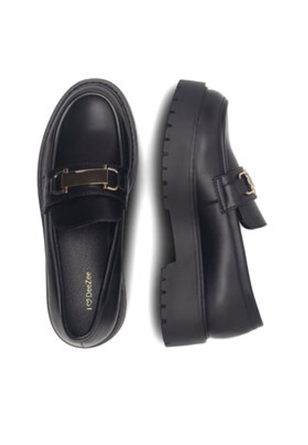 DeeZee Loafersy BLANCHE HY18638-4 Czarny. Kolor: czarny. Materiał: skóra