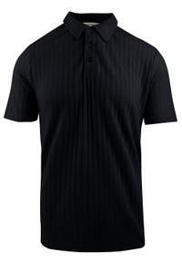 Koszulka Polo, Męska, z Dzianiny - Brave Soul - Czarna. Okazja: na co dzień. Typ kołnierza: polo. Kolor: czarny. Materiał: elastan, poliester. Styl: casual #1