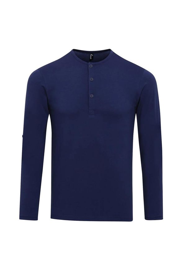 PREMIER - Męska Koszulka Z Podwiniętymi Rękawami Long John. Kolor: niebieski. Sport: turystyka piesza