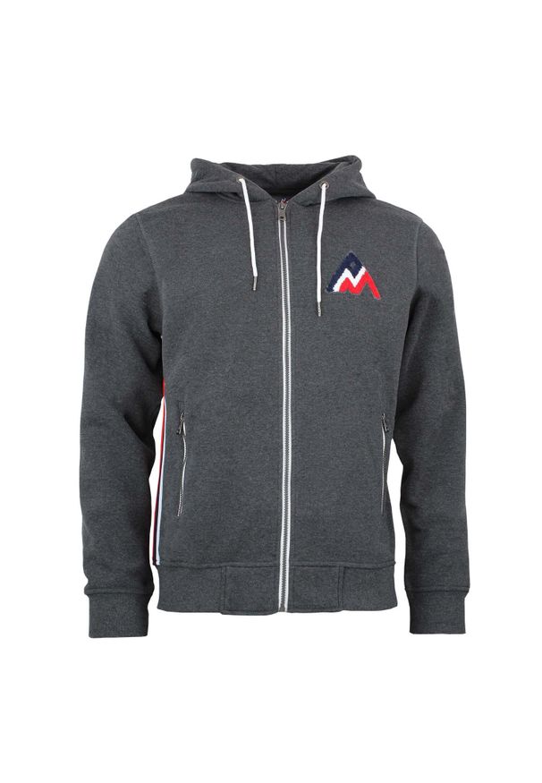 PEAK MOUNTAIN - Bluza z kapturem Peak Mountain Charles. Typ kołnierza: kaptur. Kolor: szary. Materiał: polar. Sezon: zima. Sport: narciarstwo