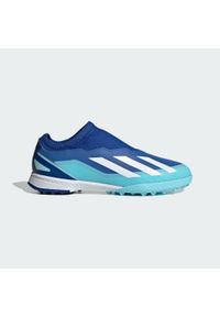 Adidas - Buty X Crazyfast.3 Laceless TF. Kolor: niebieski, biały, wielokolorowy, czerwony. Materiał: materiał #1