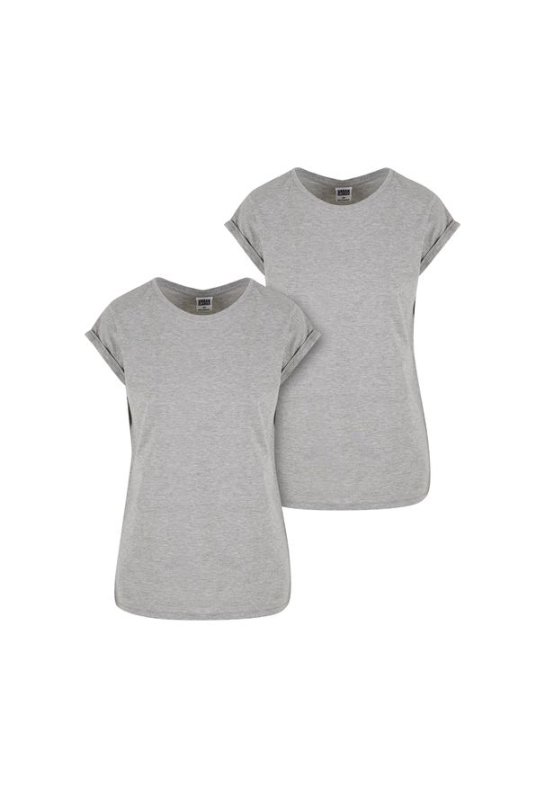Koszulka damska Urban Classics extended shoulder (x2). Kolor: szary