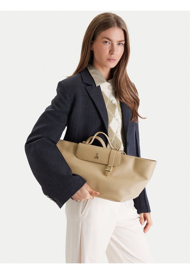 Patrizia Pepe Torebka 8B0289/L178-B862 Beżowy. Kolor: beżowy. Materiał: skórzane