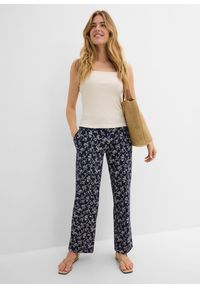 bonprix - Spodnie palazzo z mieszanki wiskozy. Kolor: niebieski. Materiał: wiskoza #3