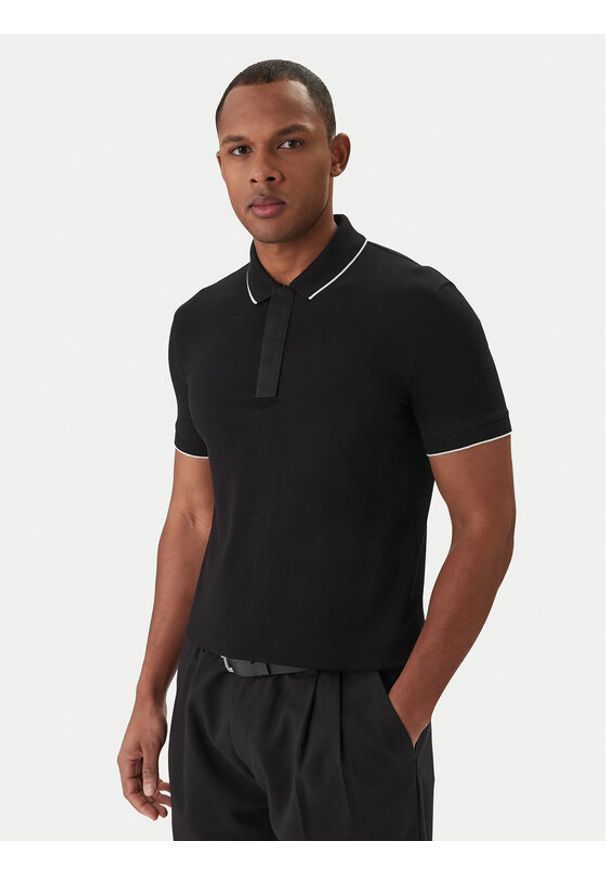 Armani Exchange Polo XM001285 AF10366 UC001 Czarny Slim Fit. Typ kołnierza: polo. Kolor: czarny. Materiał: bawełna