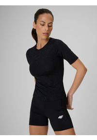 4f - 4F Koszulka treningowa slim szybkoschnąca damska - czarna M. Kolor: czarny. Materiał: materiał, włókno. Sport: fitness #1