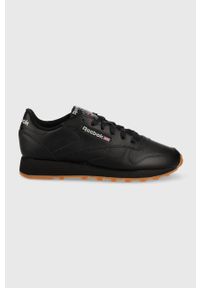 Reebok Classic sneakersy skórzane kolor czarny. Nosek buta: okrągły. Zapięcie: sznurówki. Kolor: czarny. Materiał: skóra. Model: Reebok Classic