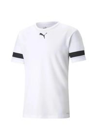Puma - Koszulka piłkarska męska PUMA teamRISE Jersey. Kolor: biały, wielokolorowy, czarny. Materiał: jersey. Sport: piłka nożna, fitness