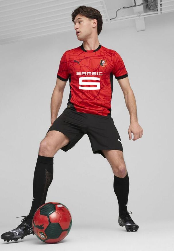 Puma - Męska domowa koszulka Stade Rennais F.C. 24/25 PUMA Red Black. Kolor: czarny, czerwony, wielokolorowy