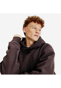 Decathlon - Bluza z kapturem męska Elementals. Typ kołnierza: kaptur. Kolor: brązowy. Materiał: poliester, elastan, tkanina, prążkowany, bawełna, materiał #2