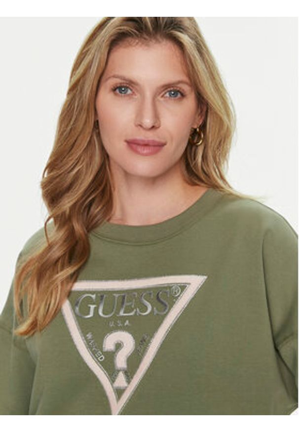Guess Bluza Pony W4RQ13 KC5H2 Zielony Regular Fit. Kolor: zielony. Materiał: bawełna