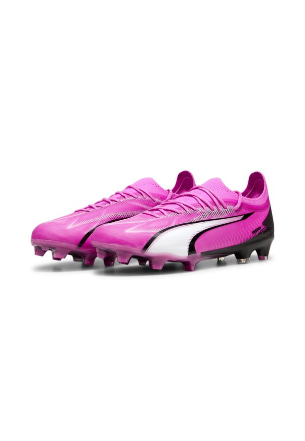 Puma - Buty piłkarskie dla dorosłych PUMA Ultra Ultimate FG/AG. Kolor: czarny, biały, wielokolorowy, różowy. Materiał: skóra, materiał, syntetyk. Sport: piłka nożna