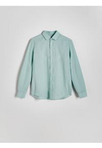 Reserved - Koszula w paski regular fit - jasnoniebieski. Kolor: niebieski. Materiał: tkanina, bawełna. Wzór: paski