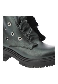 Zielone Botki Armodo Eleganckie Buty Damskie. Kolor: zielony. Materiał: skóra. Szerokość cholewki: normalna. Styl: elegancki #5