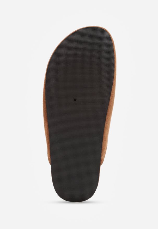 Renee - Jasnobrązowe Klapki VICES Mule Ozdobione Frędzlami Koralikami i Kokardą Eathelena. Okazja: na plażę. Kolor: brązowy. Wzór: aplikacja. Sezon: lato